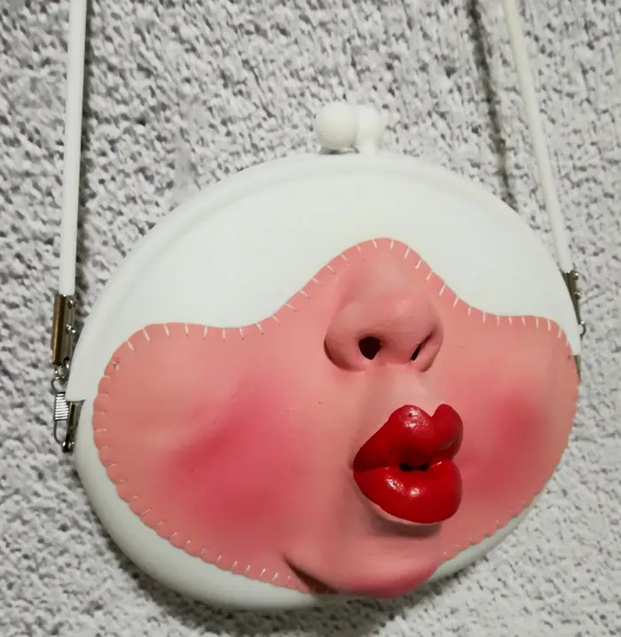 Sac à bandoulière en Gel de silice pour femmes, Design de personnalité, rouge à lèvres, visage, mign