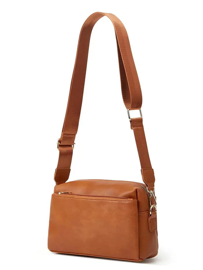 Sac à bandoulière simple pour femmes, petit sac à fermeture éclair multiple anti-éclaboussures en PU