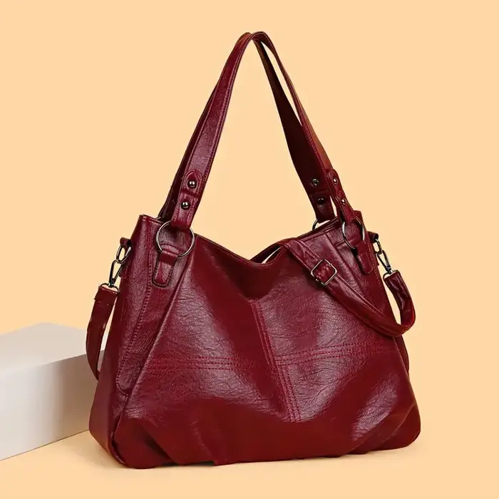 Sac à bandoulière en cuir souple grande capacité pour femme – Nouvelle collection tendance