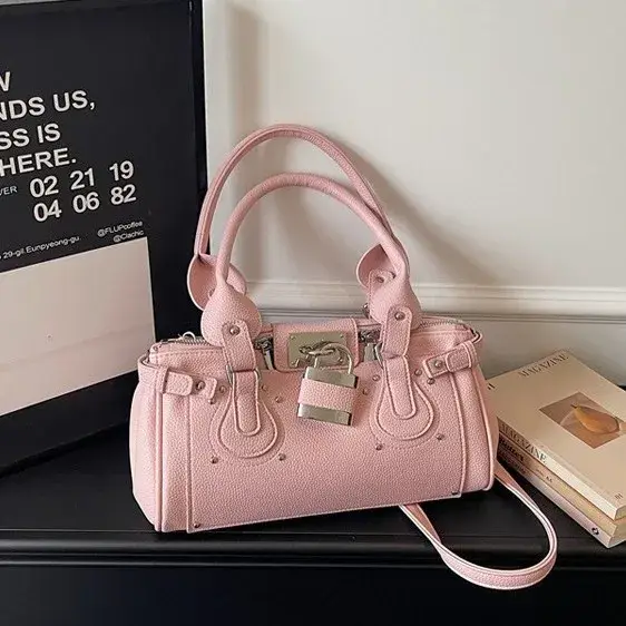 Sac à main rétro à boucle de verrouillage