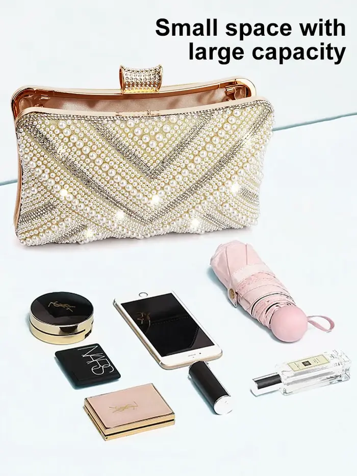 Sac à Main de Luxe Élégant en Perles pour Femme