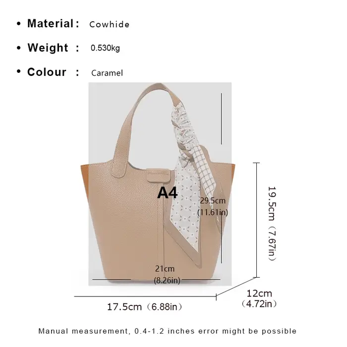 Aidrani nouveau sac seau de couleur unie en peau de vache souple sac à main de luxe pour femmes