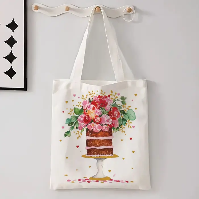 Sac en lin imprimé de fleurs pour femmes