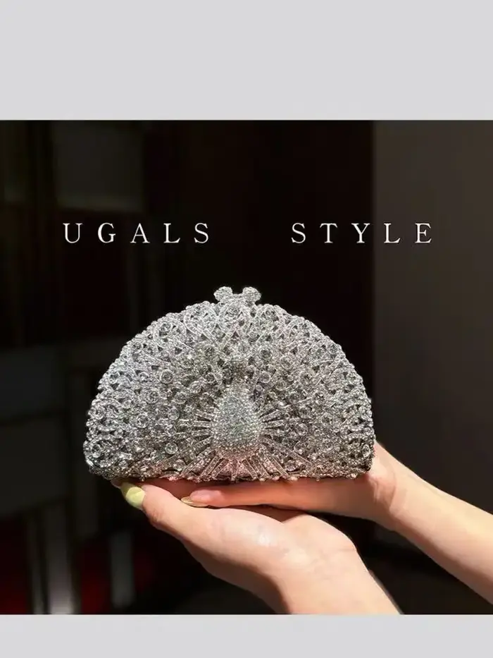Sac à main de luxe en métal pour femmes, pochette de Banquet pour fête de mariage, strass en cristal