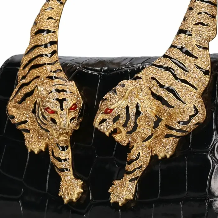 Sac à main Roar Croc en cuir véritable effet écaille de crocodile pour femme