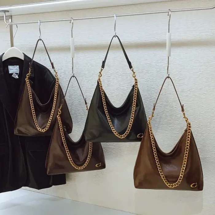 Sac à bandoulière en cuir fin pour femmes