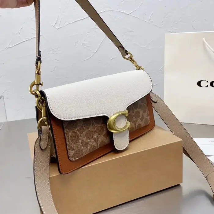 Sac à bandoulière de luxe Tabby avec boucle en C pour femme, en cuir imprimé vintage, sac sous le bras, 2 sangles amovibles, petit sac carré à bandoulière