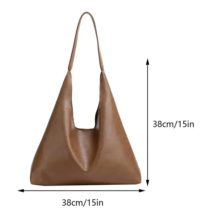 Sac à main marron en cuir souple pour femme