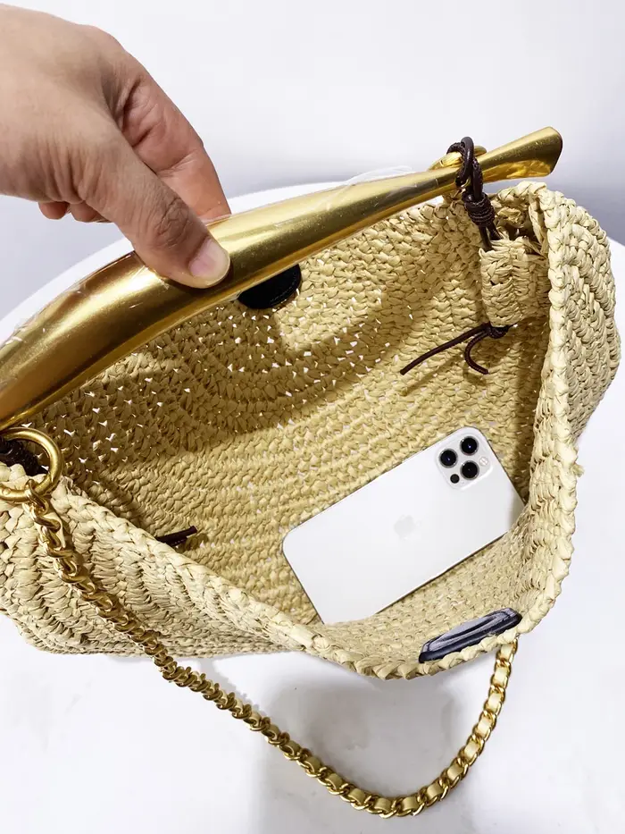 Sacs tissés en paille de plage classiques pour femmes