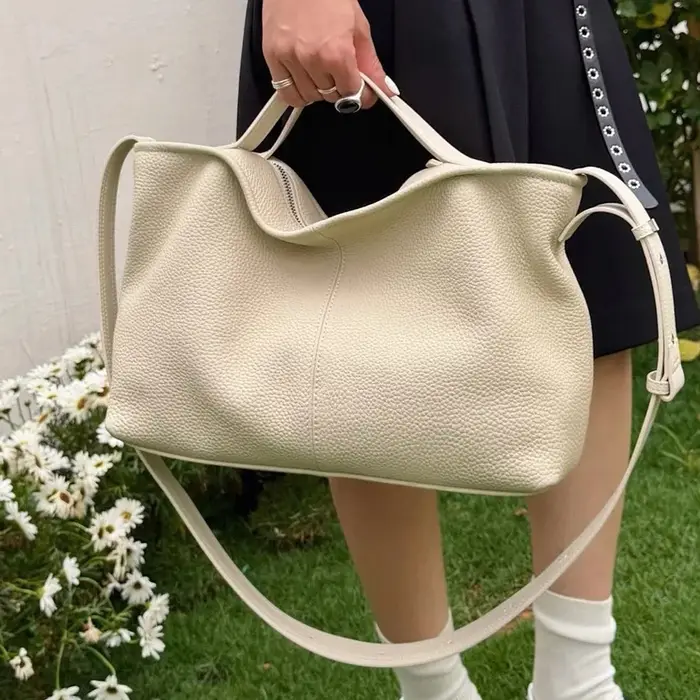 Sac à main décontracté pour femme en cuir de vache véritable souple