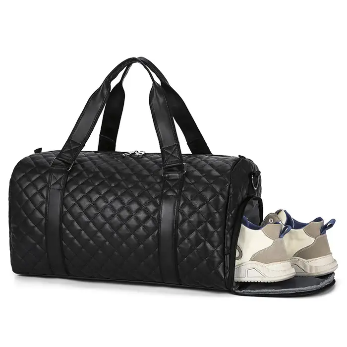 Sac à main en cuir PU pour femme, sac fourre-tout de sport, sacs de fitness, sac à bandoulière de voyage, chaussures de sport initiées, poche de week-end