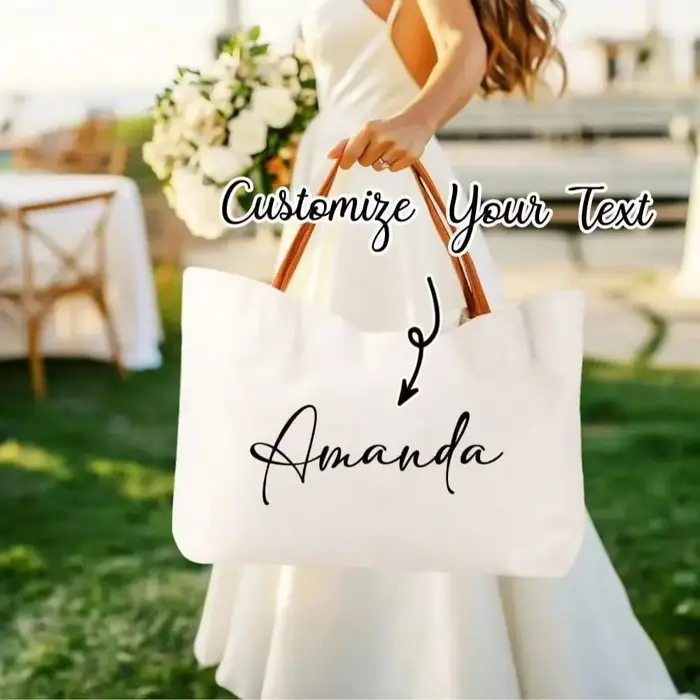 Sacs fourre-tout personnalisés pour la mariée