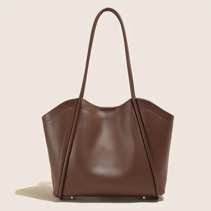 Sac fourre-tout en cuir véritable pour femmes, couleur unie, grande capacité, sac à bandoulière pour