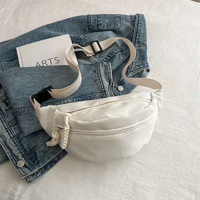Sac de taille en toile demi-lune pour femme