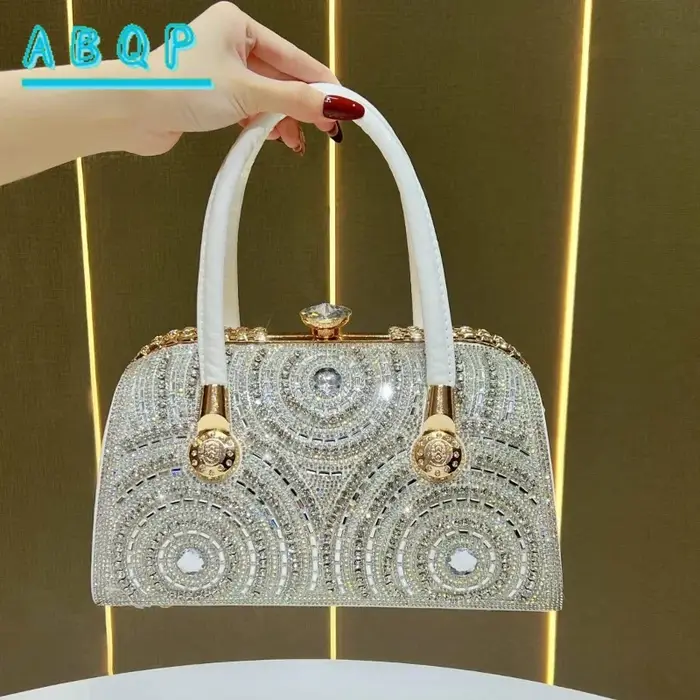 Nouveau Sac de Soirée de Luxe Incrusté de Diamants Scintillants