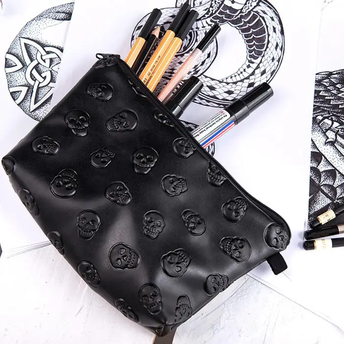 Sac à cosmétiques en cuir PU pour femmes