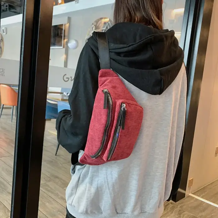 Sacs de poitrine en velours côtelé pour femmes