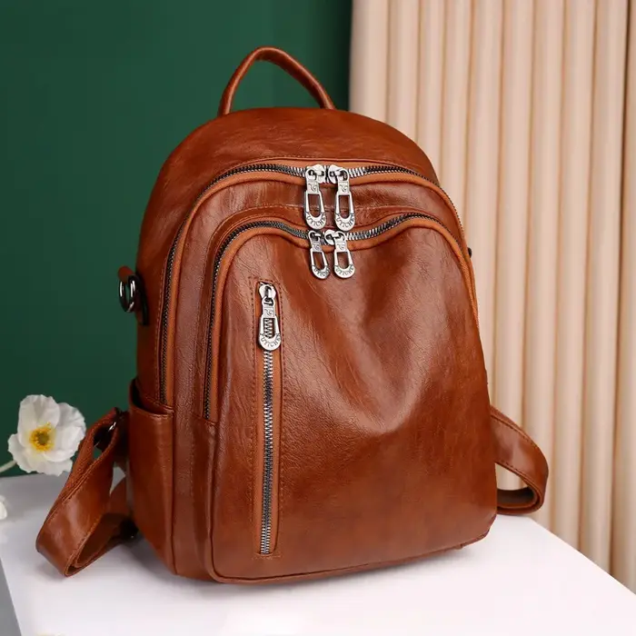 Sac à dos en cuir souple pour femme