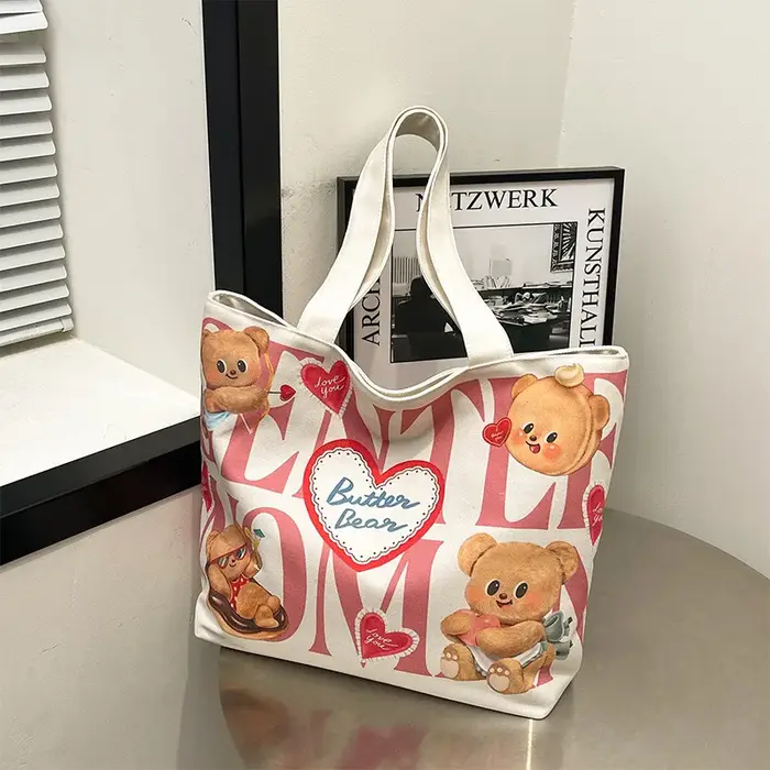 Sac fourre-tout en toile Butter Bear pour femme