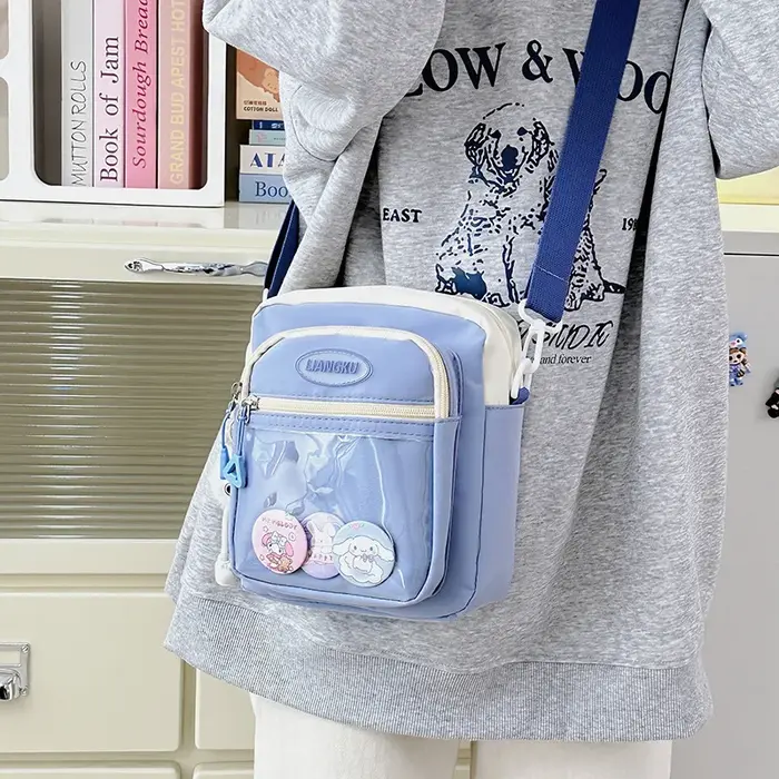 Sac pour femmes petit sac carré nouvelle fille douce et mignonne Kawaii Ulzzang Ita sac couleur contrastée Ins sac à bandoulière