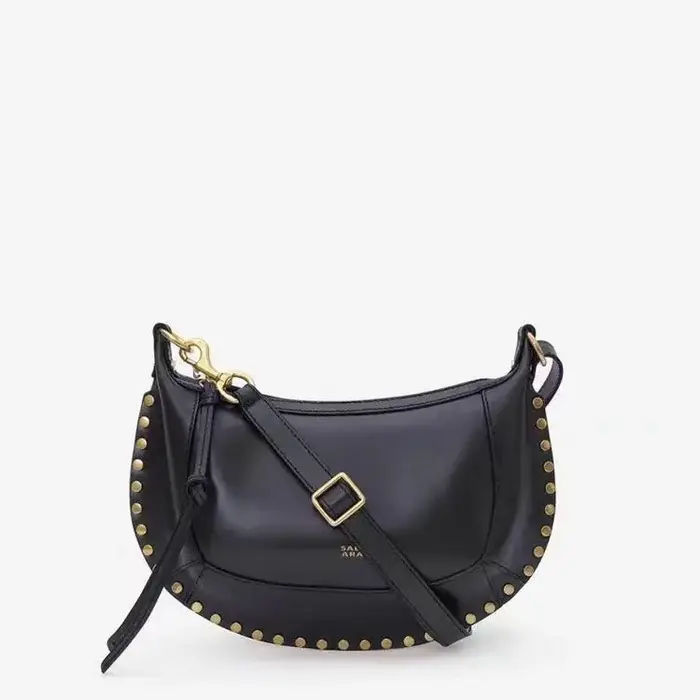 Sac Y2 Classic Light Luxury au design demi-lune avec rivets dorés - Sac à main rétro à bandoulière u