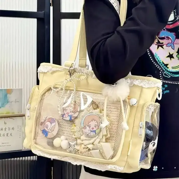 Sac à bandoulière transparent Y2K mignon DIY Ita Bag Lolita pour femme