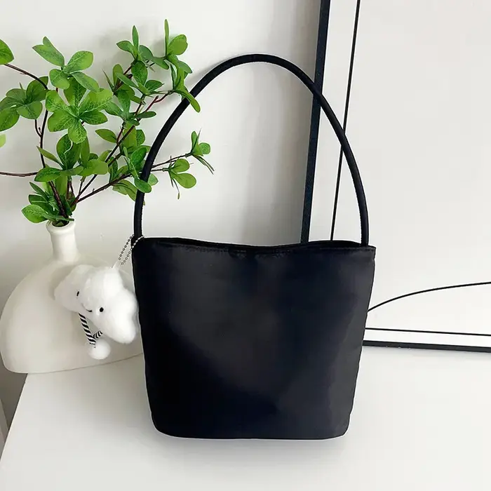 Sac à main - Sac seau en nylon pour porter sous le bras - Sac cadeau - Design coréen de niche - Sac