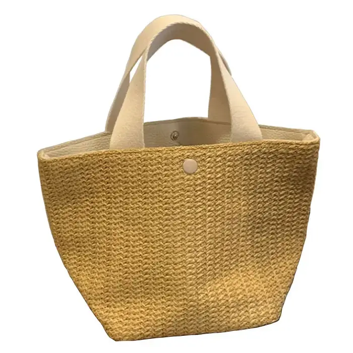 Sac à main vintage en paille tressée pour femme