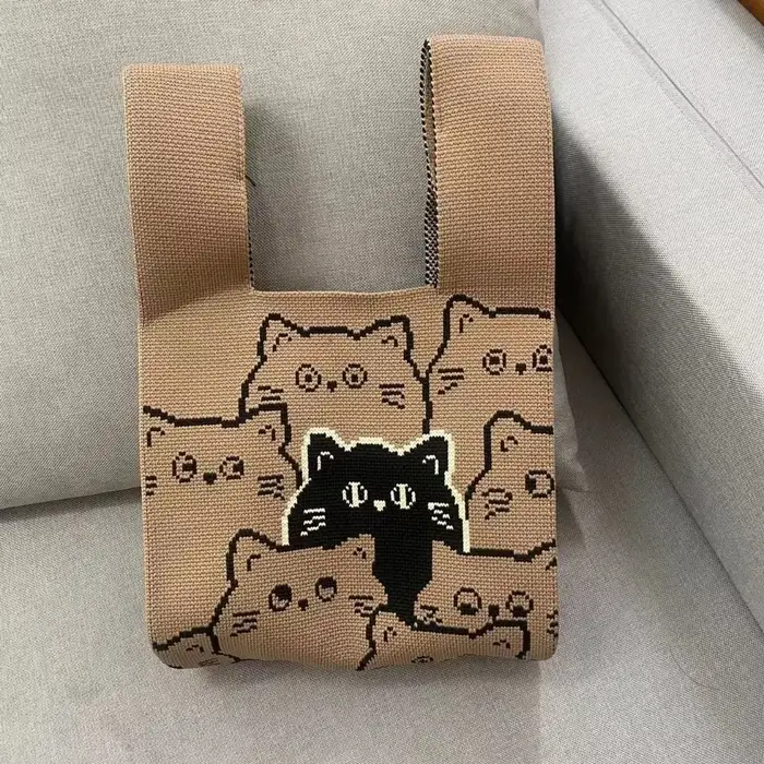 Sac à main en tricot de chat pour filles