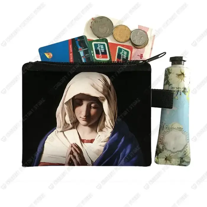 Saint Marie peinture à l'huile sac à monnaie Notre-Dame de Guadalupe vierge