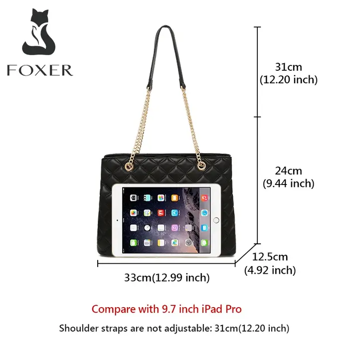 FOXER femmes mode matelassé sac à bandoulière femme classique sous les bras sac Vintage dame Simple