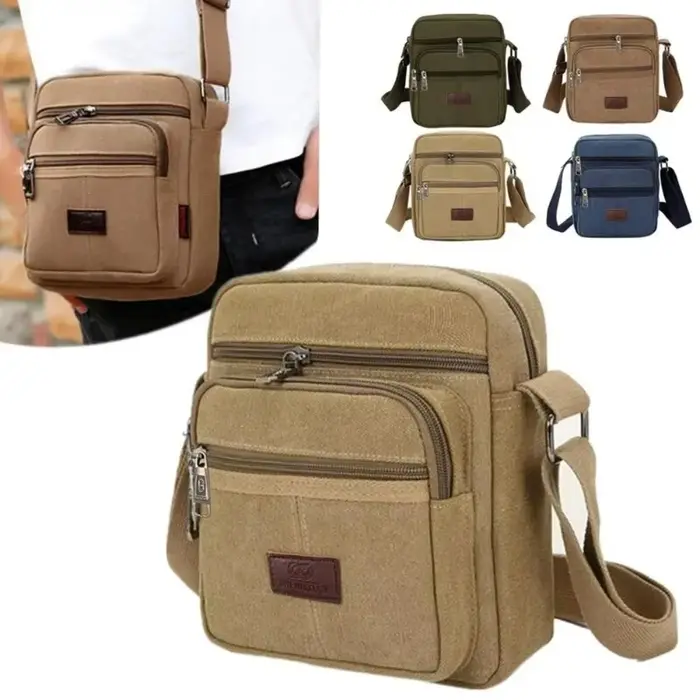 Sac à bandoulière rétro en toile pour hommes
