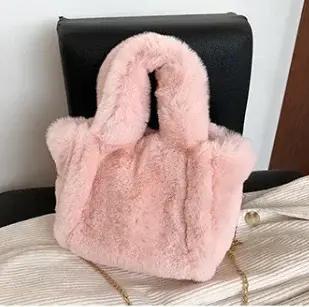 Sacs à main fourre-tout en fausse fourrure pour femmes, sacs à bandoulière pour femmes, peluche douc