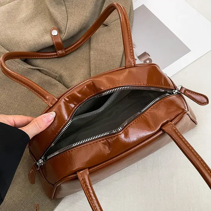 Sac à bandoulière en cuir Pu rouge pour femmes