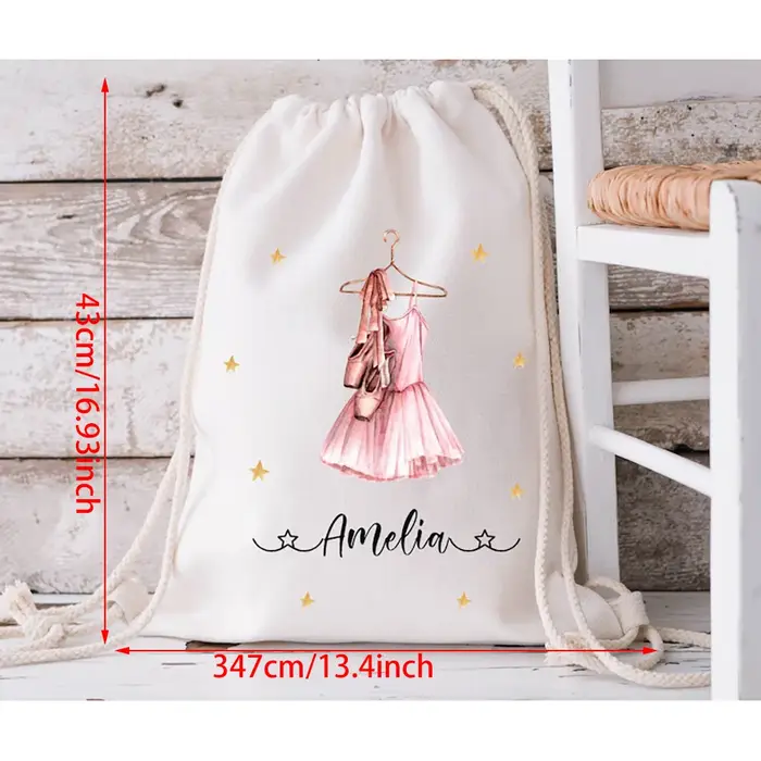 Sac de Ballet personnalisé ballerine cordon coton sacs de sport changement de vêtements maternelle retour à l'école filles sac de danse de robinet