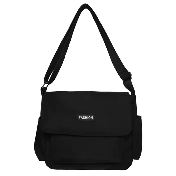 Sac à bandoulière Simple pour écoliers, sacs à main en Nylon, couleur unie, sacoche de loisirs de gr