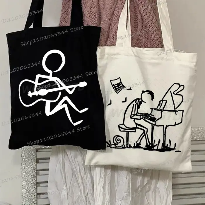 Sac fourre-tout en toile imprimé musicien drôle