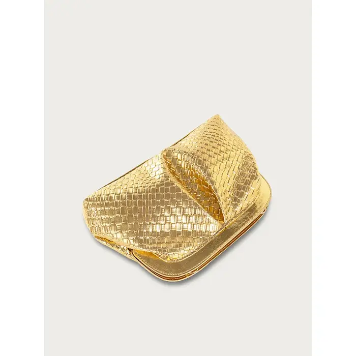 Sac à Texture tissée dorée de haute qualité