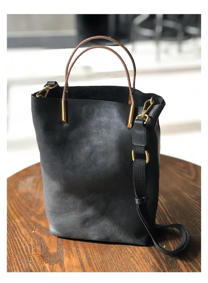 Sac à main rétro en cuir véritable pour femme