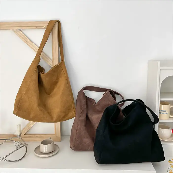 Sac fourre-tout en daim pour femmes automne hiver givré décontracté grande capacité sacs à bandoulière de transport