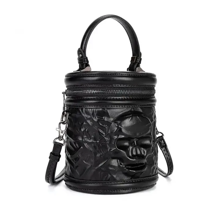 Sac à bandoulière squelette gothique Punk Vintage en cuir PU