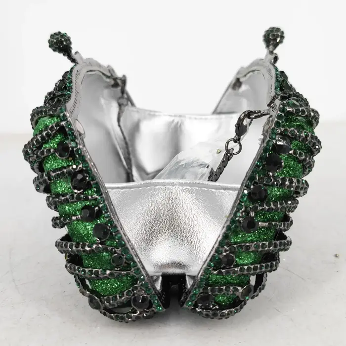 Boutique De FGG Emerald Green Crystal Clutch Evening Bags for Women Formal Party Minaudiere Handbags Wedding Bridal Purse