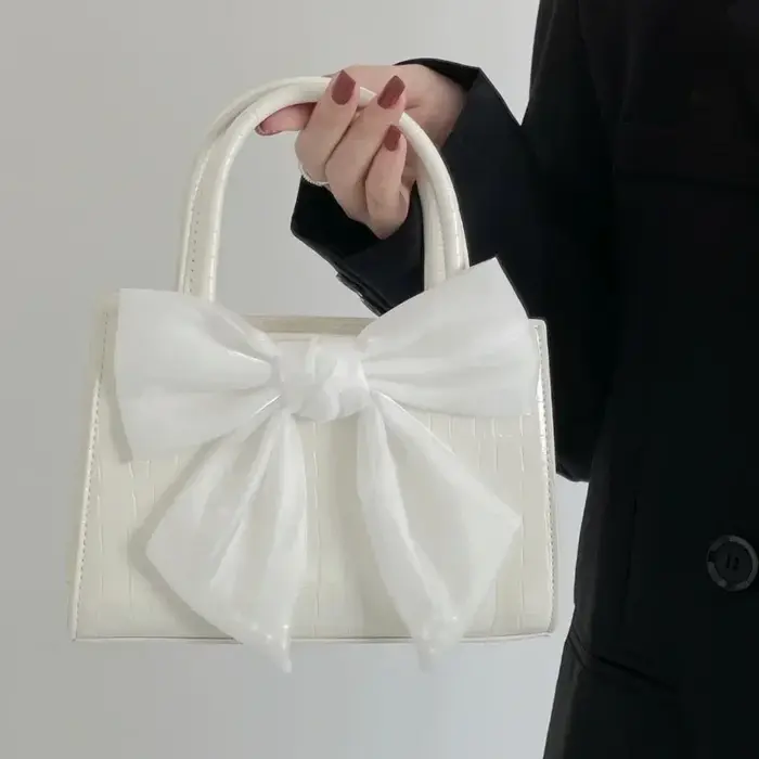 Mode femmes pochette sac à main sacs à main été rose nœud papillon femme sous les bras sacs doux fil