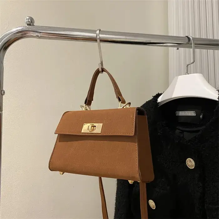 Sac à bandoulière tendance en cuir PU à carreaux