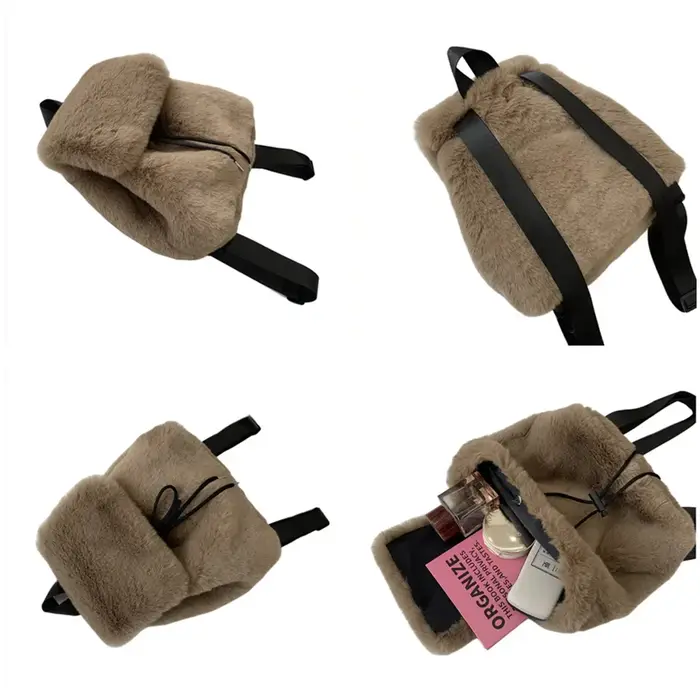 Sac à Dos de Luxe en Fausse Fourrure pour Femme