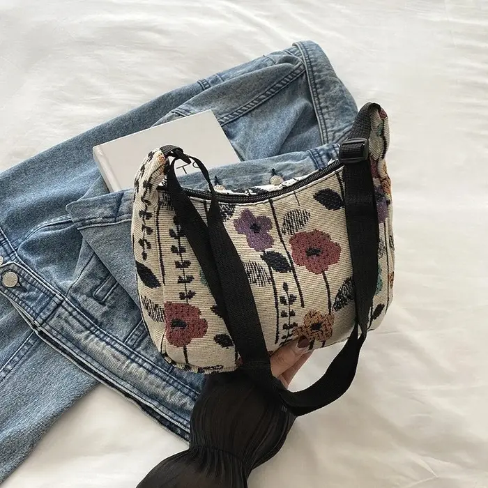 Sacs à bandoulière imprimés littéraires Vintage pour femmes, polyvalents, grande capacité, décontrac