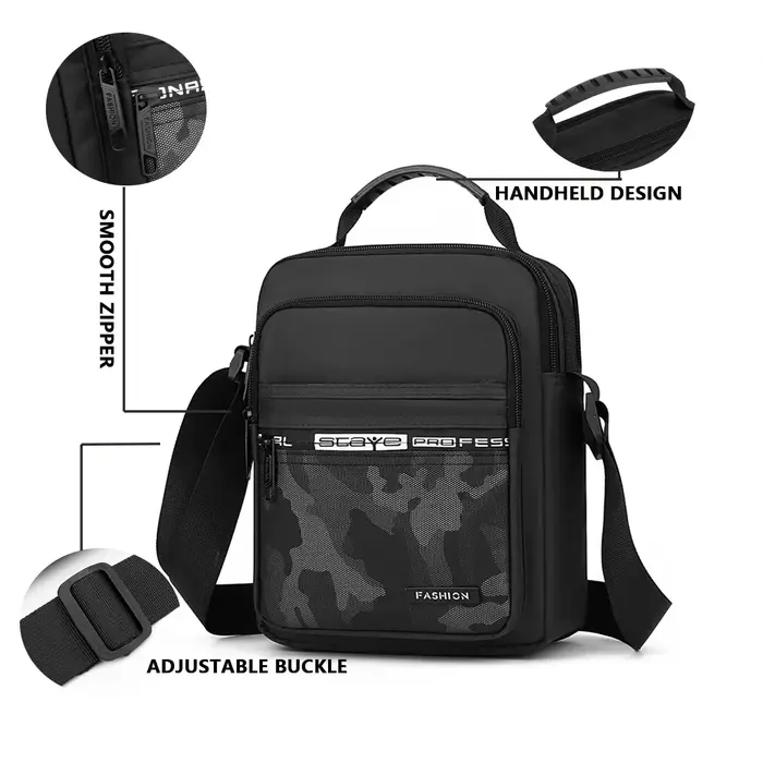 Sac à bandoulière en nylon pour loisirs et bureau