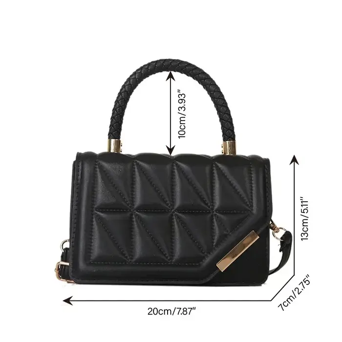 Sac à bandoulière en cuir PU à carreaux pour femmes