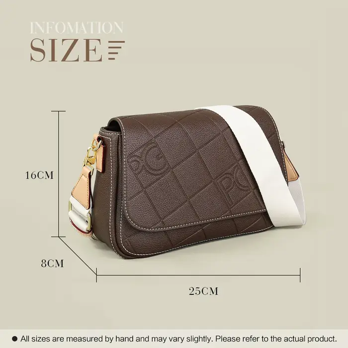 PG PATSY GARIS Nouveau sac à bandoulière classique rétro pour femme en cuir, multifonctionnel, desig