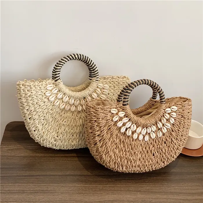 2025 été essentiel nouveaux sacs à main tissés en paille de haute qualité Style de créateur tempérament